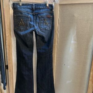 7 For All Mankind Dark Blue Flare Jeans